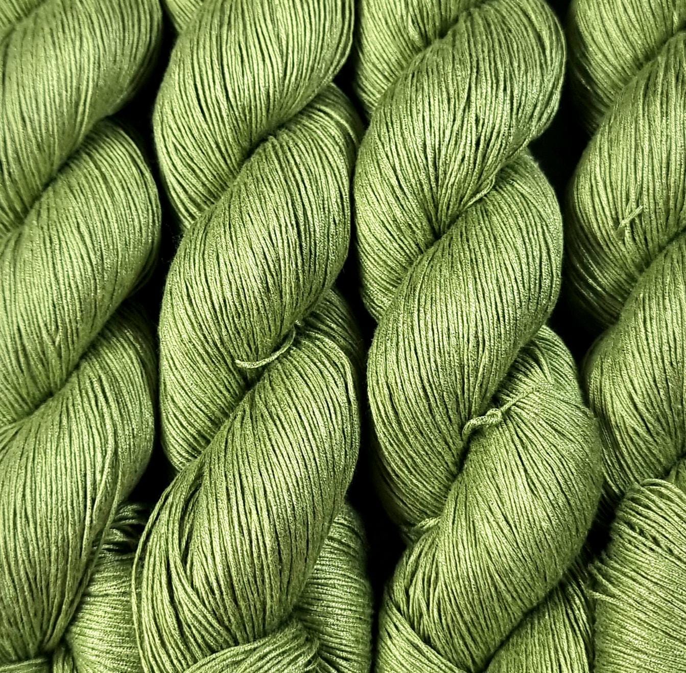 Cozy Mulberry - Olive Green - Mulberry Silk & Cotton - Fingering Weight - 433m/100g
