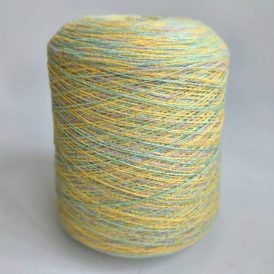 100% Cashmere Yarn - 2/25Nm - 1300m per 100g - Yellow Green Pastel Long Gradient