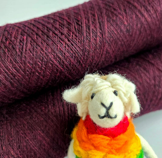 100% Cashmere Yarn - 2/26Nm - 1300m per 100g - Red Wine Melange