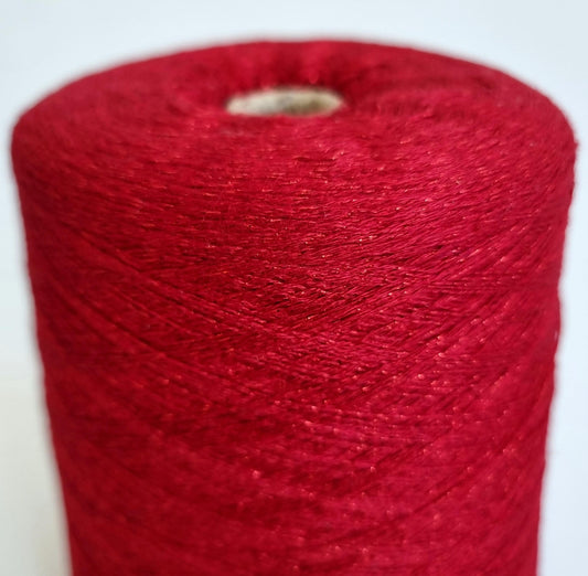 98% Cashmere with Stellina Yarn - 2/26Nm - 1300m per 100g - Red with Sparkles
