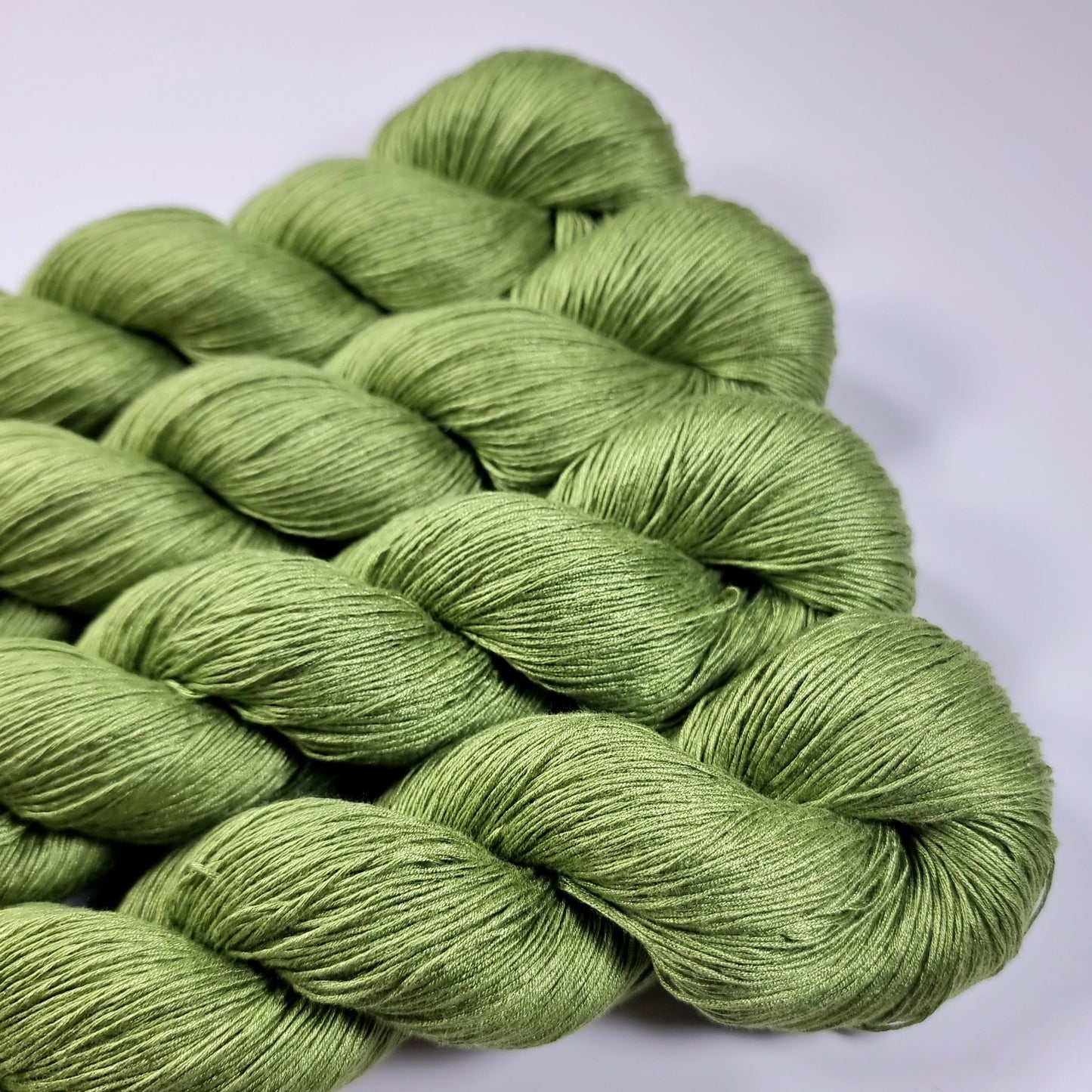 Cozy Mulberry - Olive Green - Mulberry Silk & Cotton - Fingering Weight - 433m/100g