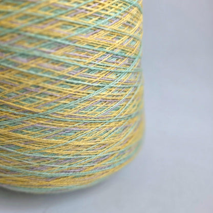 100% Cashmere Yarn - 2/25Nm - 1300m per 100g - Yellow Green Pastel Long Gradient