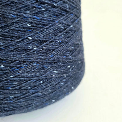 Navy Blue Tweed Yarn - 40/35/25 - Cotton/Nylon/Wool - 300m per 100g