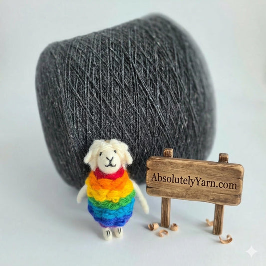 100% Yak Yarn - 2/16Nm - 800m per 100g - Dark Grey Tweed