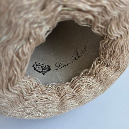Loro Piana 100%  Italian Cashmere Yarn - 2/26Nm - 1300m per 100g - Nude with Gold Sparkles