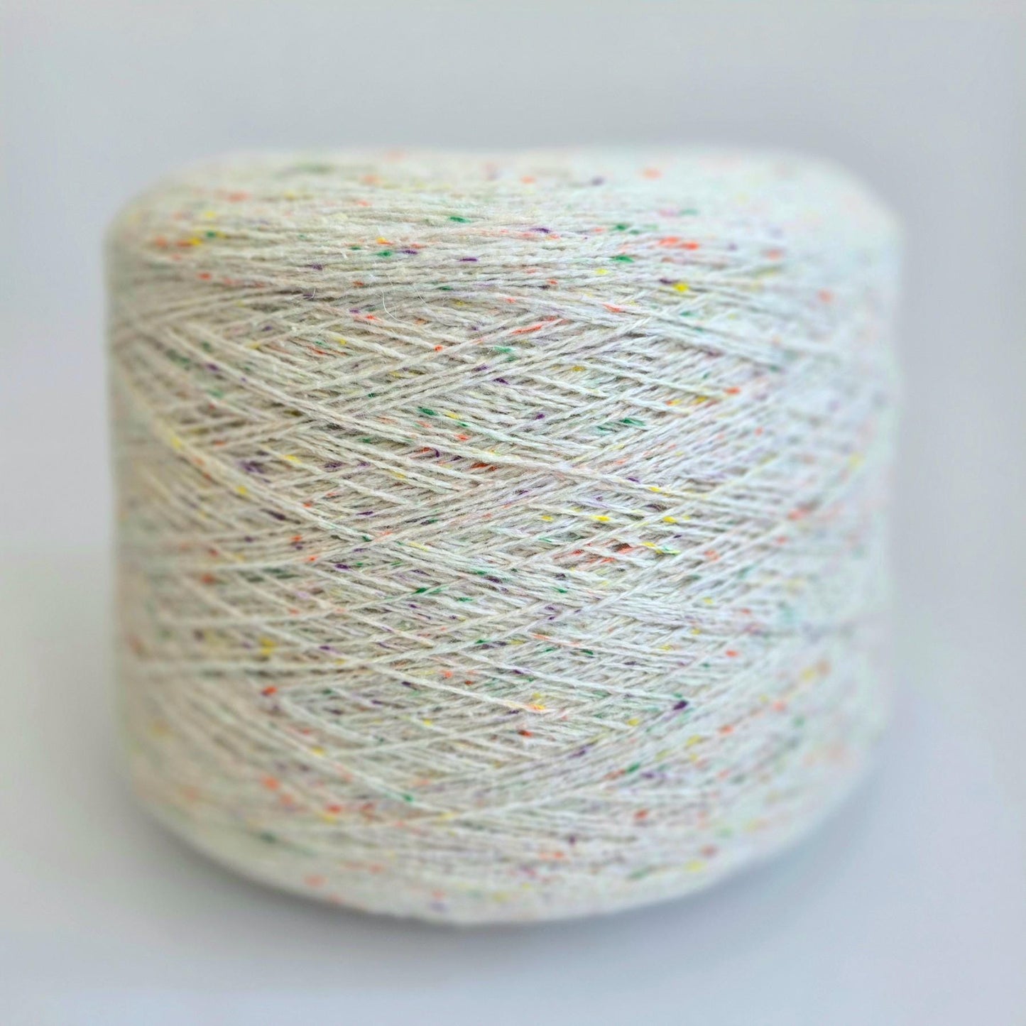 White & Rainbow Tweed Yarn - 70/30 Alpaca/Nylon - 600m per 100g