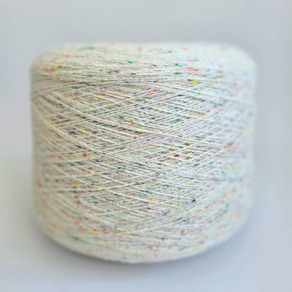 White & Rainbow Tweed Yarn - 70/30 Alpaca/Nylon - 600m per 100g