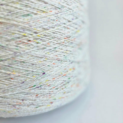 White & Rainbow Tweed Yarn - 70/30 Alpaca/Nylon - 600m per 100g
