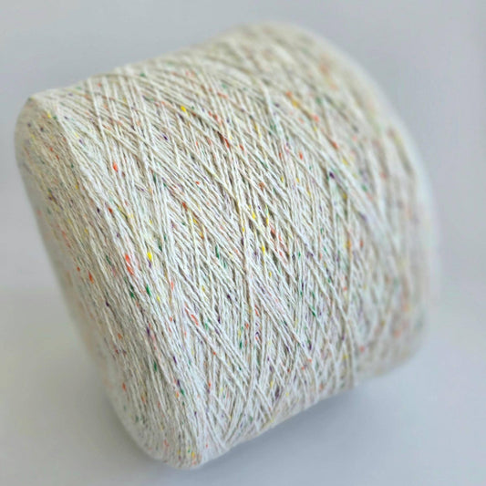 White & Rainbow Tweed Yarn - 70/30 Alpaca/Nylon - 600m per 100g