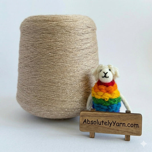 Loro Piana 100%  Italian Cashmere Yarn - 2/26Nm - 1300m per 100g - Nude with Gold Sparkles