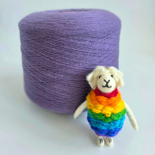 100% Mink Cashmere Yarn - 2/16Nm - 800m per 100g - Purple