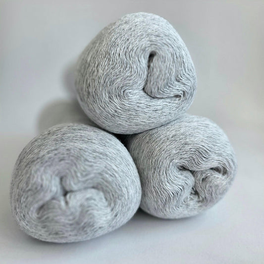 100% Cashmere Yarn - 2/26Nm - 1300m per 100g - Light Grey Melange