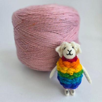 Rose Pink Yarn 60/35/5 Cashmere/Silk/Stellina  - 6/48Nm - 800m per 100g