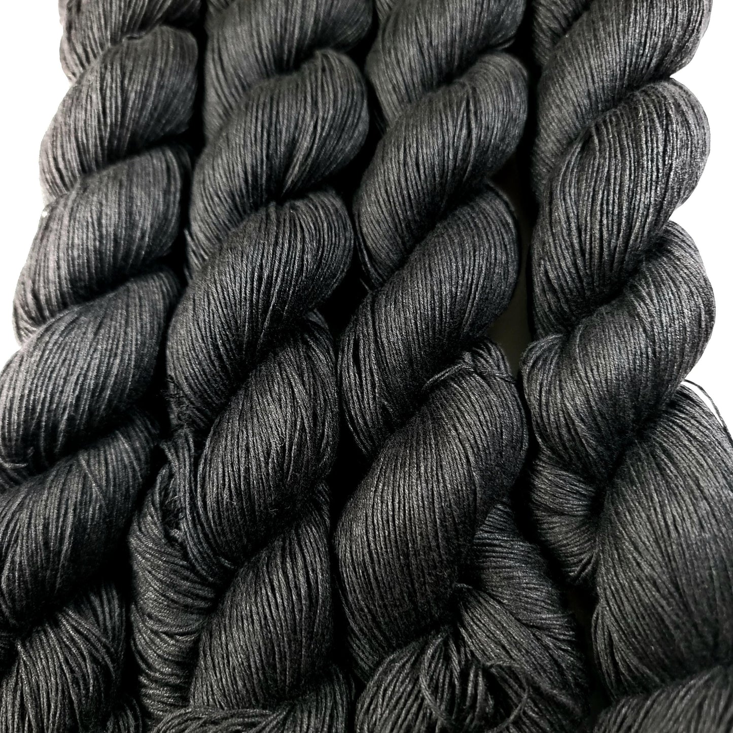 Cozy Mulberry - Jet Black - Mulberry Silk & Cotton - Fingering Weight - 433m/100g