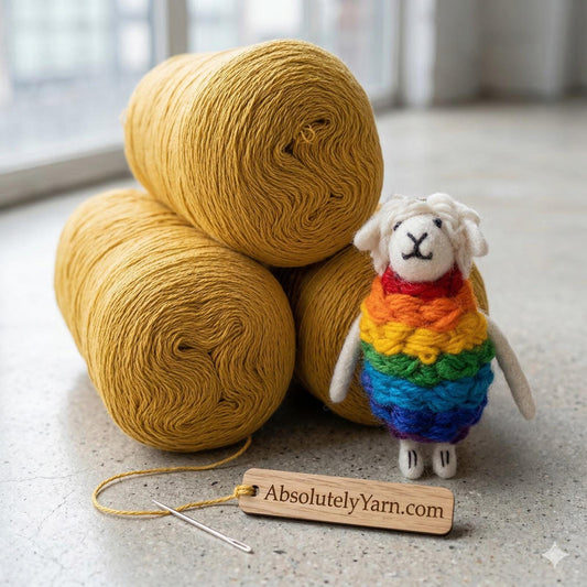 100% Cashmere Yarn - 2/16Nm - 800m per 100g - Honey Yellow