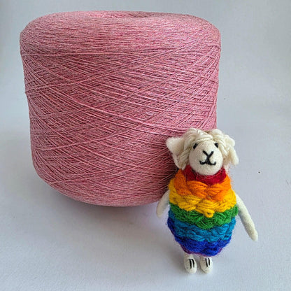 100% Mink Cashmere Yarn - 2/24Nm - 1200m per 100g - Pink Melange