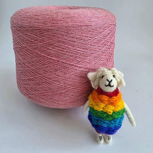 100% Mink Cashmere Yarn - 2/24Nm - 1200m per 100g - Pink Melange