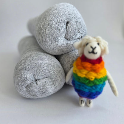 100% Cashmere Yarn - 2/26Nm - 1300m per 100g - Light Grey Melange