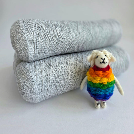 100% Cashmere Yarn - 2/26Nm - 1300m per 100g - Light Grey Melange