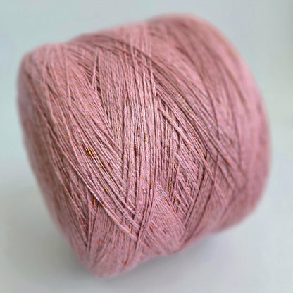 Rose Pink Yarn 60/35/5 Cashmere/Silk/Stellina  - 6/48Nm - 800m per 100g