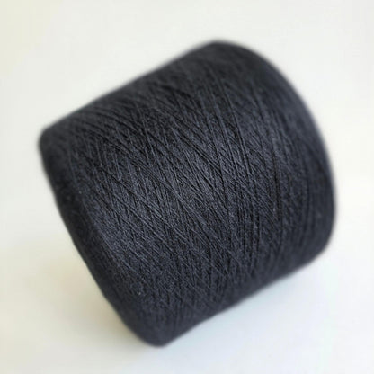 100% Mink Cashmere Yarn - 2/24Nm - 1200m per 100g - Pitch Black