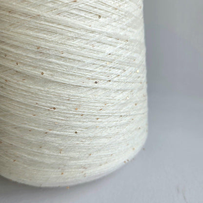 White + Rose Gold sequins - 100% Extra-Fine Merino  2/60Nm - 3000m per 100g