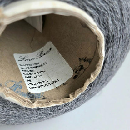 Loro Piana Italian 100% Cashmere Yarn - 2/26Nm - 1300m per 100g - Powder Grey Melange