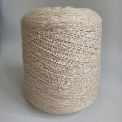 Loro Piana Italian 100% Cashmere Yarn - 2/26Nm - 1300m per 100g - Taupe with Sparkle and Sequins - Angle 4