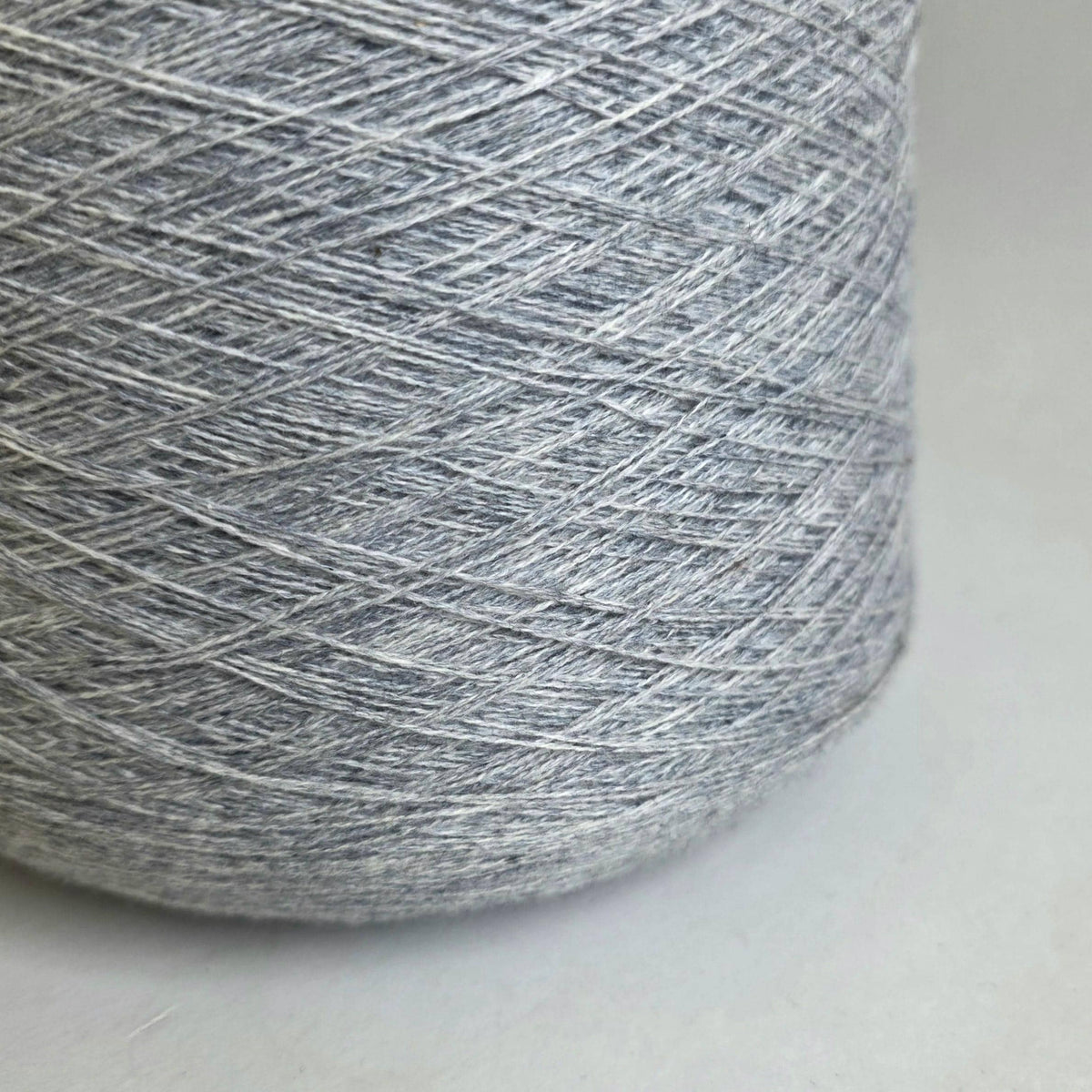 100% Cashmere Yarn - 2/26Nm - 1300m per 100g - Light Grey Blue Melange - Front View