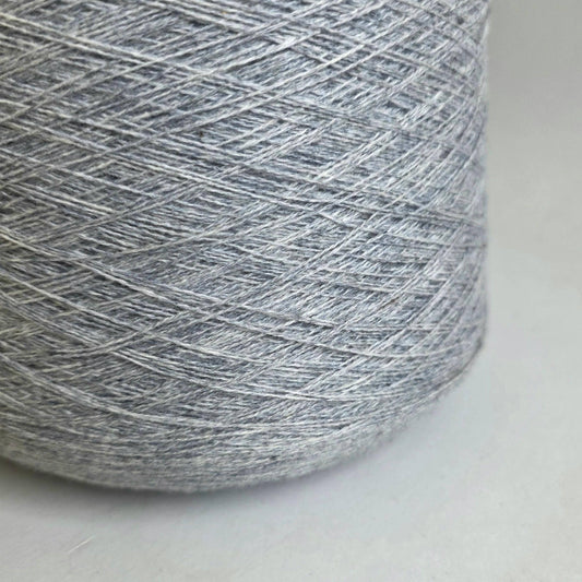 100% Cashmere Yarn - 2/26Nm - 1300m per 100g - Light Grey Blue Melange - Front View