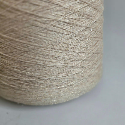 Loro Piana Italian 100% Cashmere Yarn - 2/26Nm - 1300m per 100g - Taupe with Sparkle and Sequins - Front View
