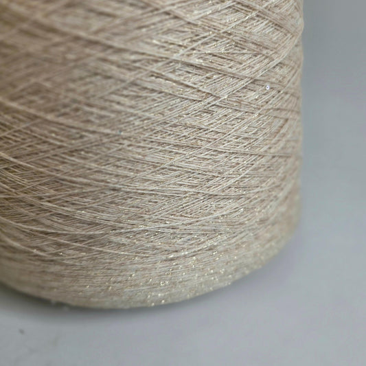 Loro Piana Italian 100% Cashmere Yarn - 2/26Nm - 1300m per 100g - Taupe with Sparkle and Sequins - Front View