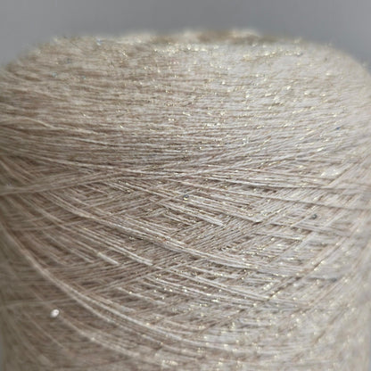 Loro Piana Italian 100% Cashmere Yarn - 2/26Nm - 1300m per 100g - Taupe with Sparkle and Sequins - Yarn Texture