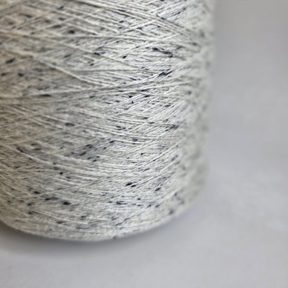 White with Black Tweed 50/20/30 Merino Wool/Cashmere/Anti-Pilling Knitting Yarn - 2/24Nm - 1200m per 100g - Front View